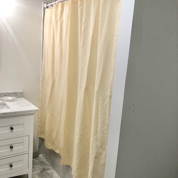 Restoration Hardware Linen Shower Curtain Yellow - Picture 2 of 5